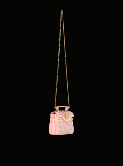 Women Balmain B-Buzz Mini 12 Bag In Suede And Rhinestones