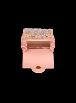 Women Balmain B-Buzz Mini 12 Bag In Suede And Rhinestones