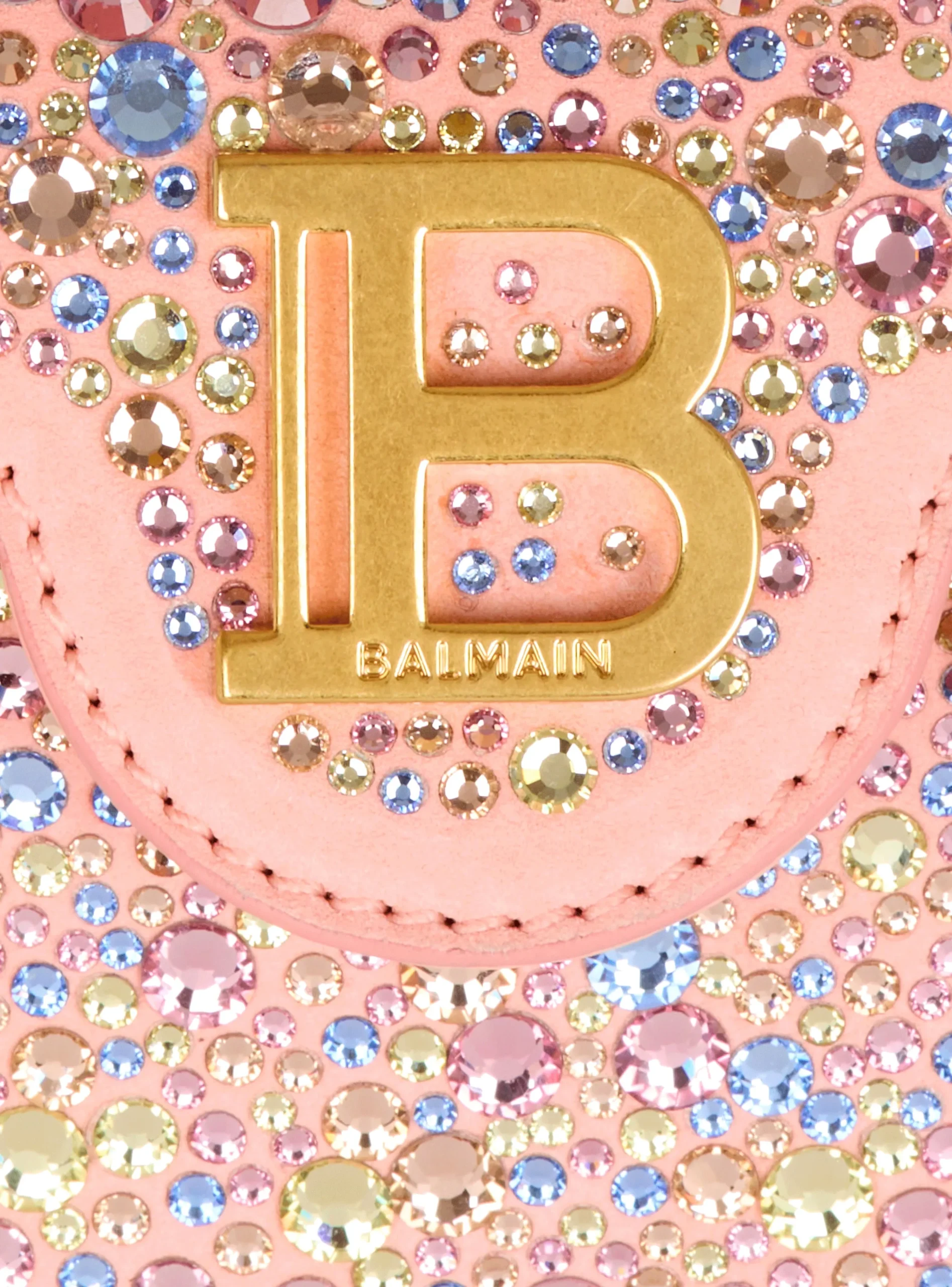 Women Balmain B-Buzz Mini 12 Bag In Suede And Rhinestones