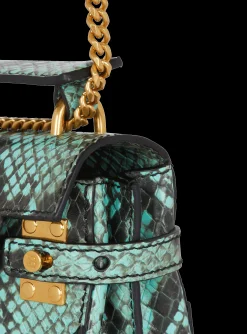 Women Balmain B-Buzz Mini 12 Snakeskin-effect Leather Mini Bag