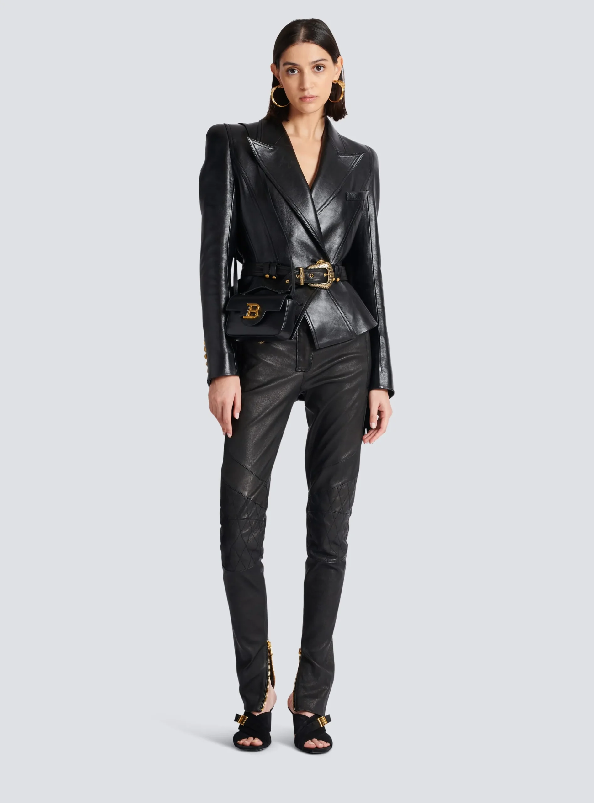 Women Balmain B-Buzz Mini Leather Bag