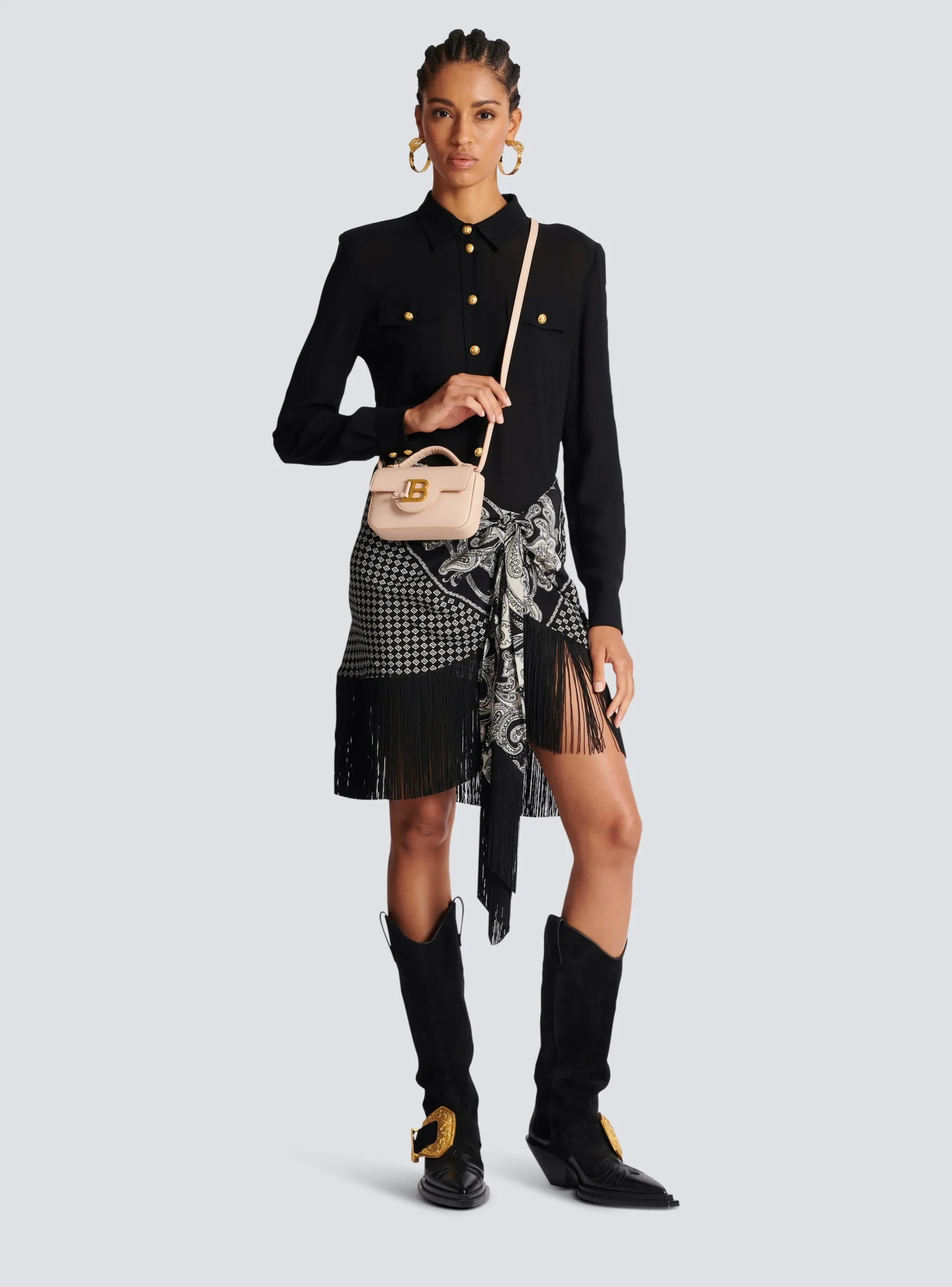 Women Balmain B-Buzz Mini Leather Bag