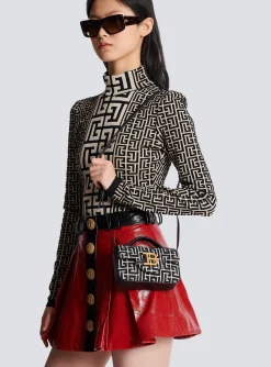 Women Balmain B-Buzz Mini Monogrammed Jacquard Bag
