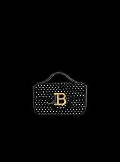Women Balmain B-Buzz Mini Velvet And Crystal Bag