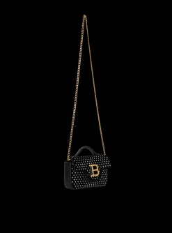 Women Balmain B-Buzz Mini Velvet And Crystal Bag