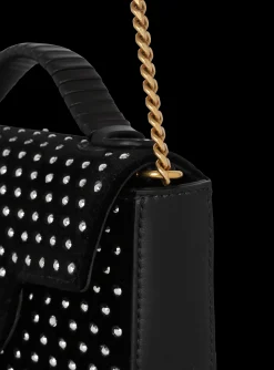 Women Balmain B-Buzz Mini Velvet And Crystal Bag
