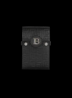 Balmain B-Buzz Monogrammed Canvas And Leather Smartphone Pouch&nbsp;