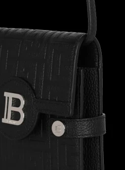 Balmain B-Buzz Monogrammed Canvas And Leather Smartphone Pouch