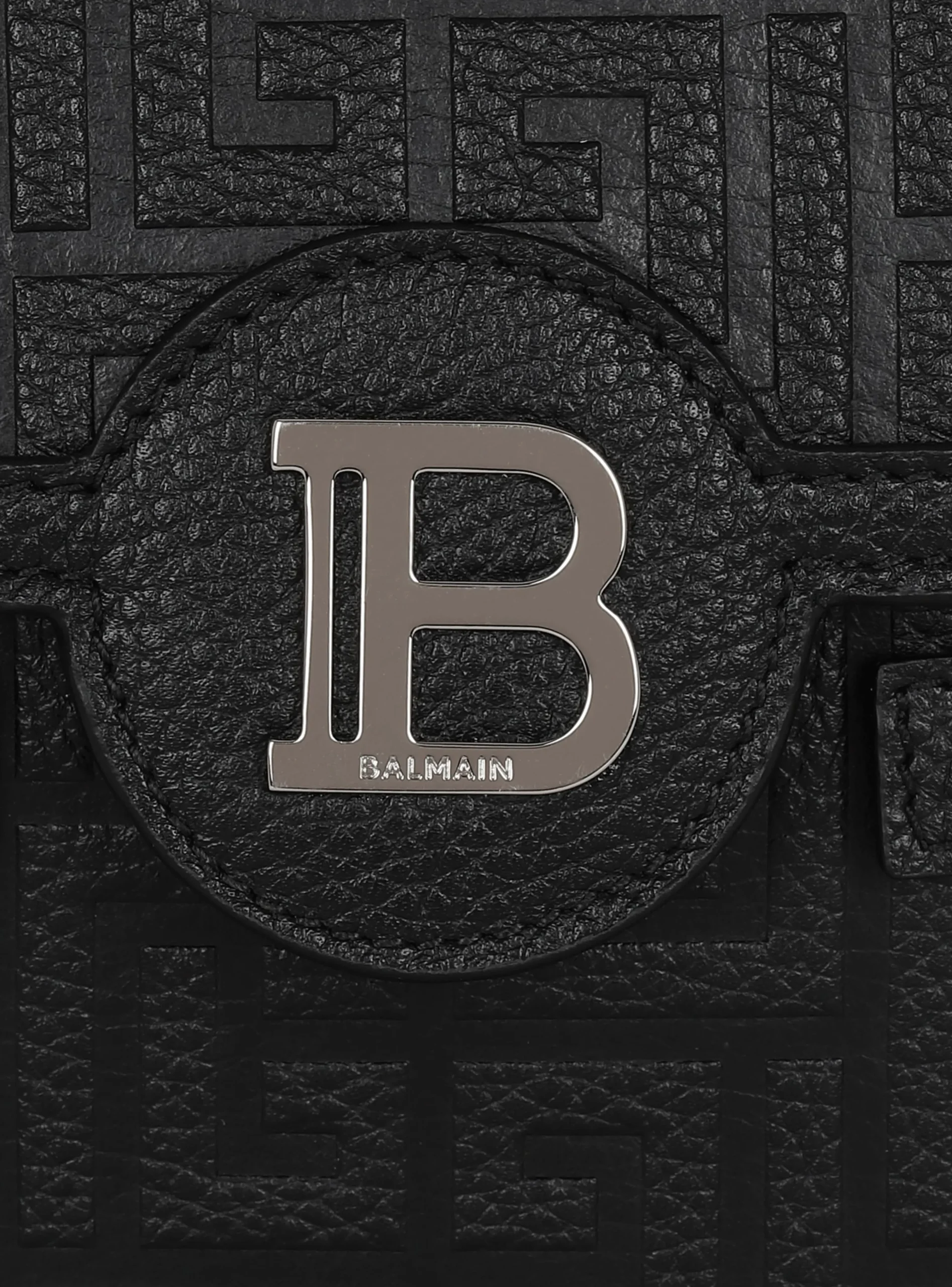 Balmain B-Buzz Monogrammed Canvas And Leather Smartphone Pouch