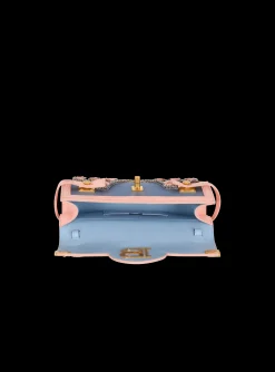 Women Balmain B-Buzz Pouch 23 Embroidered With Grid And Roses
