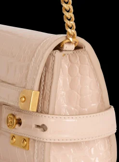 Balmain B-Buzz Pouch 23 In Crocodile-embossed Calfskin