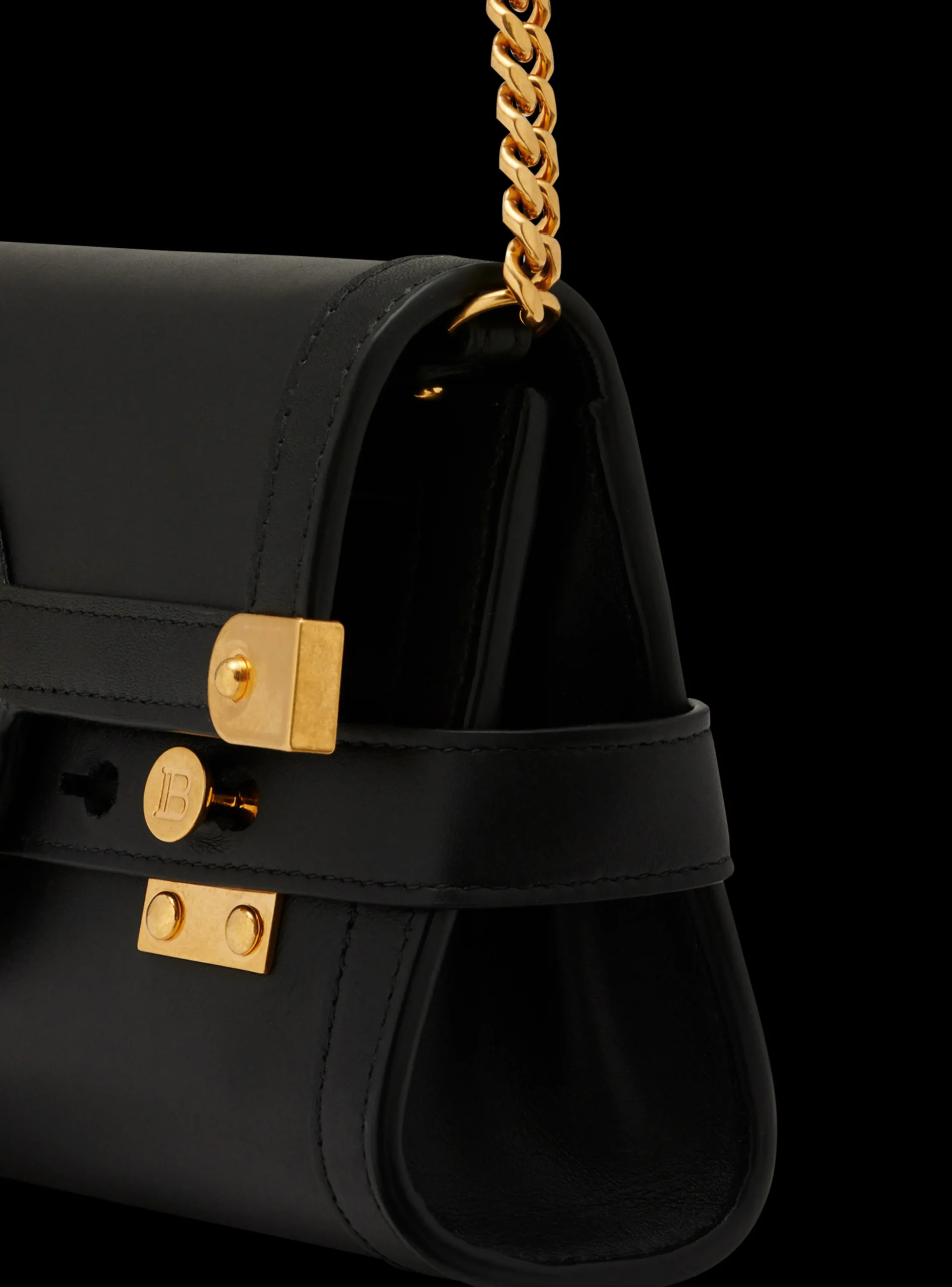 Women Balmain B-Buzz Pouch 23 Leather Clutch