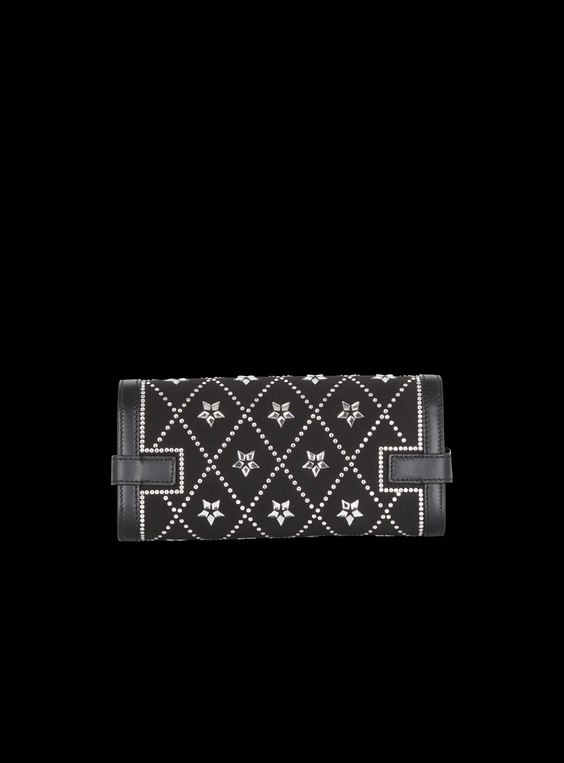 Women Balmain B-Buzz Pouch 23 Satin And Crystals Clutch