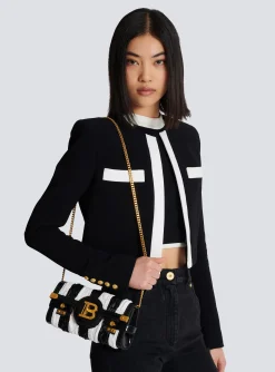 Balmain B-Buzz Pouch 23 With Embroidered Stripes