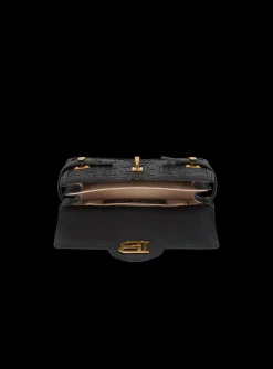 Women Balmain B-Buzz Shoulder 24 Bag In Grained PB Labyrinth Leather