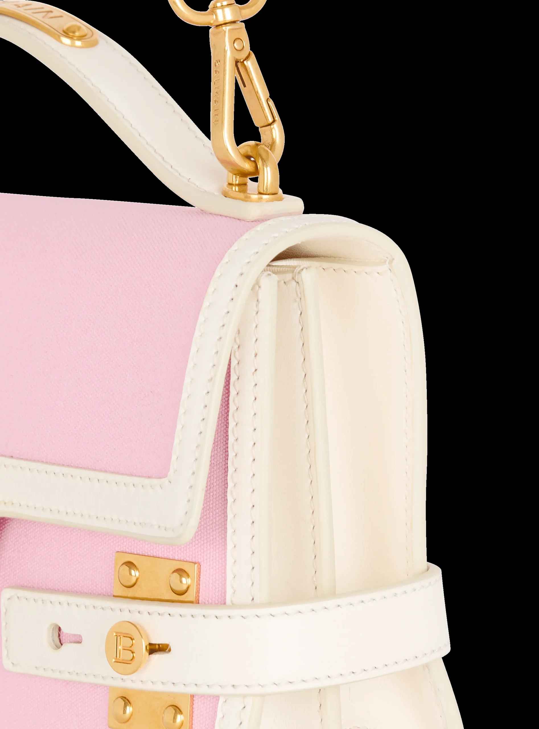 Women Balmain B-Buzz Shoulder 24 Canvas And Leather Bag