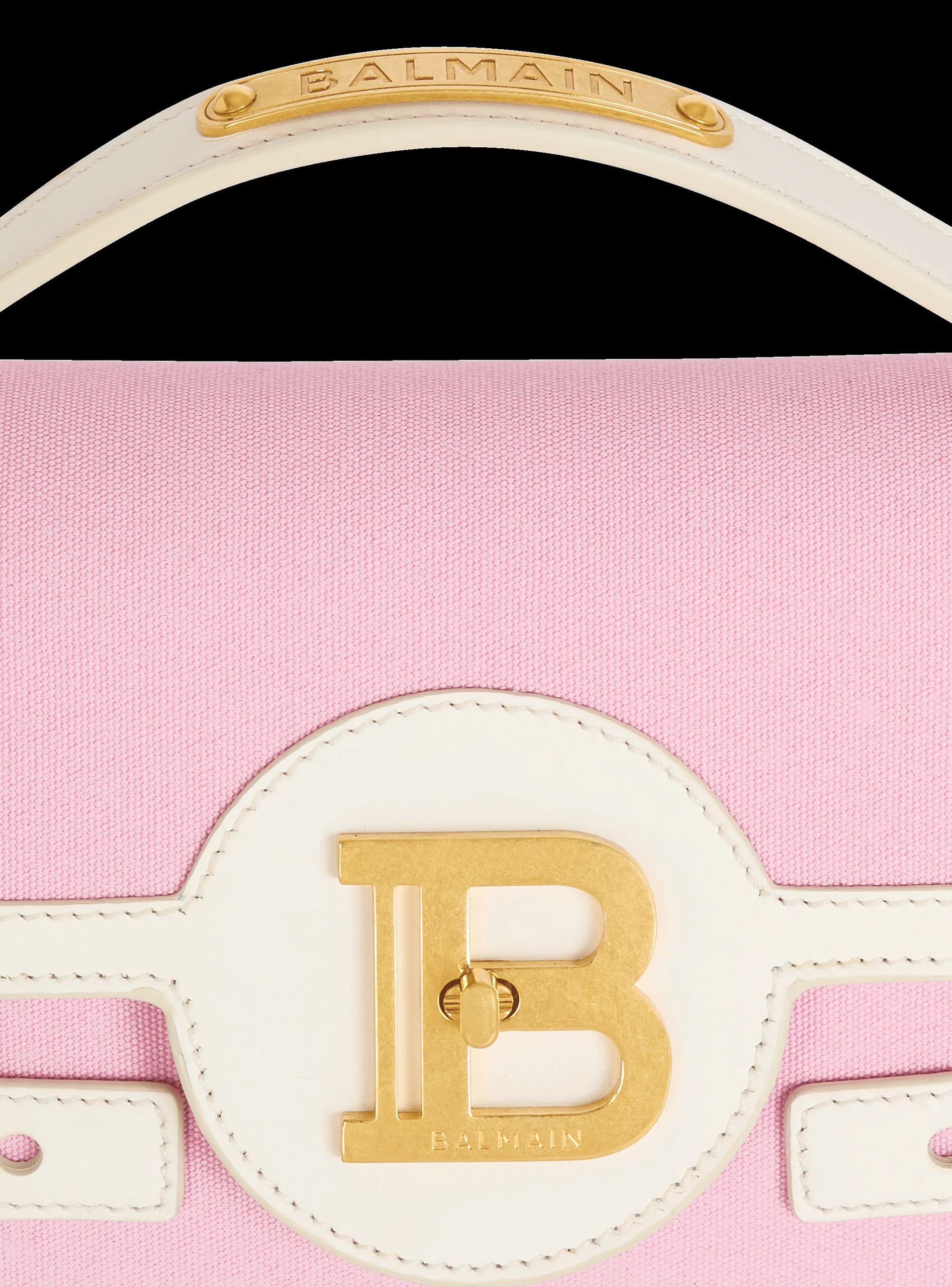 Women Balmain B-Buzz Shoulder 24 Canvas And Leather Bag