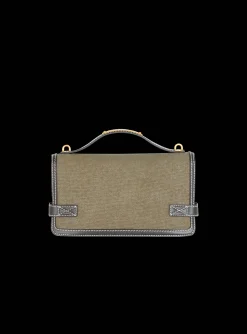 Balmain B-Buzz Shoulder 24 Leather And Canvas Bag