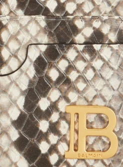 Women Balmain B-Buzz Snakeskin-effect Leather Card Holder