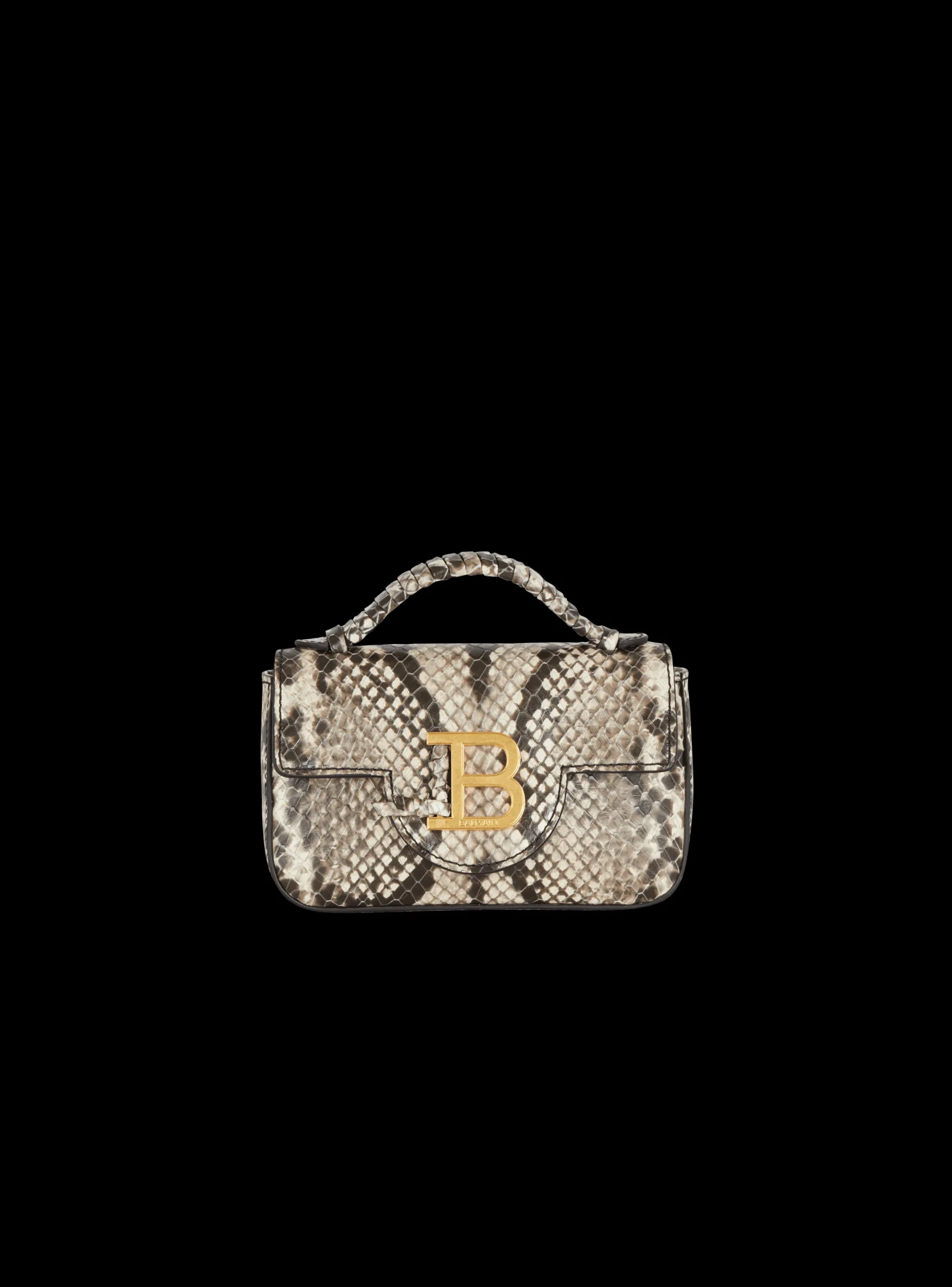 Women Balmain B-Buzz Snakeskin-effect Leather Mini Bag