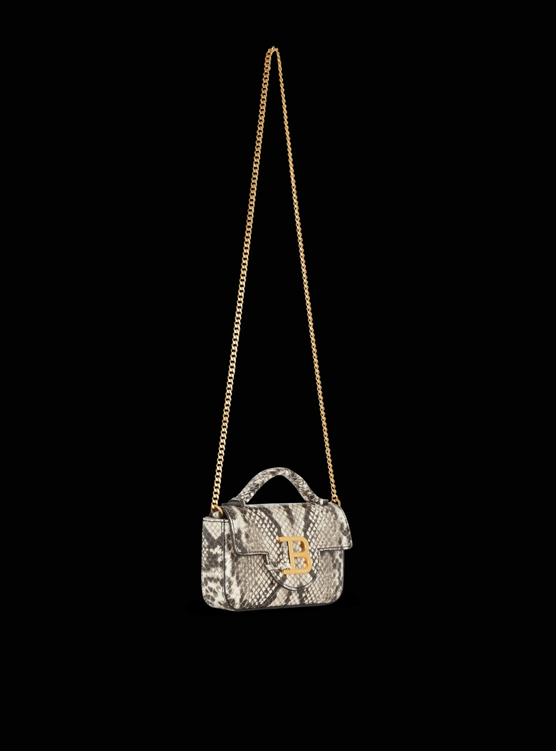 Women Balmain B-Buzz Snakeskin-effect Leather Mini Bag