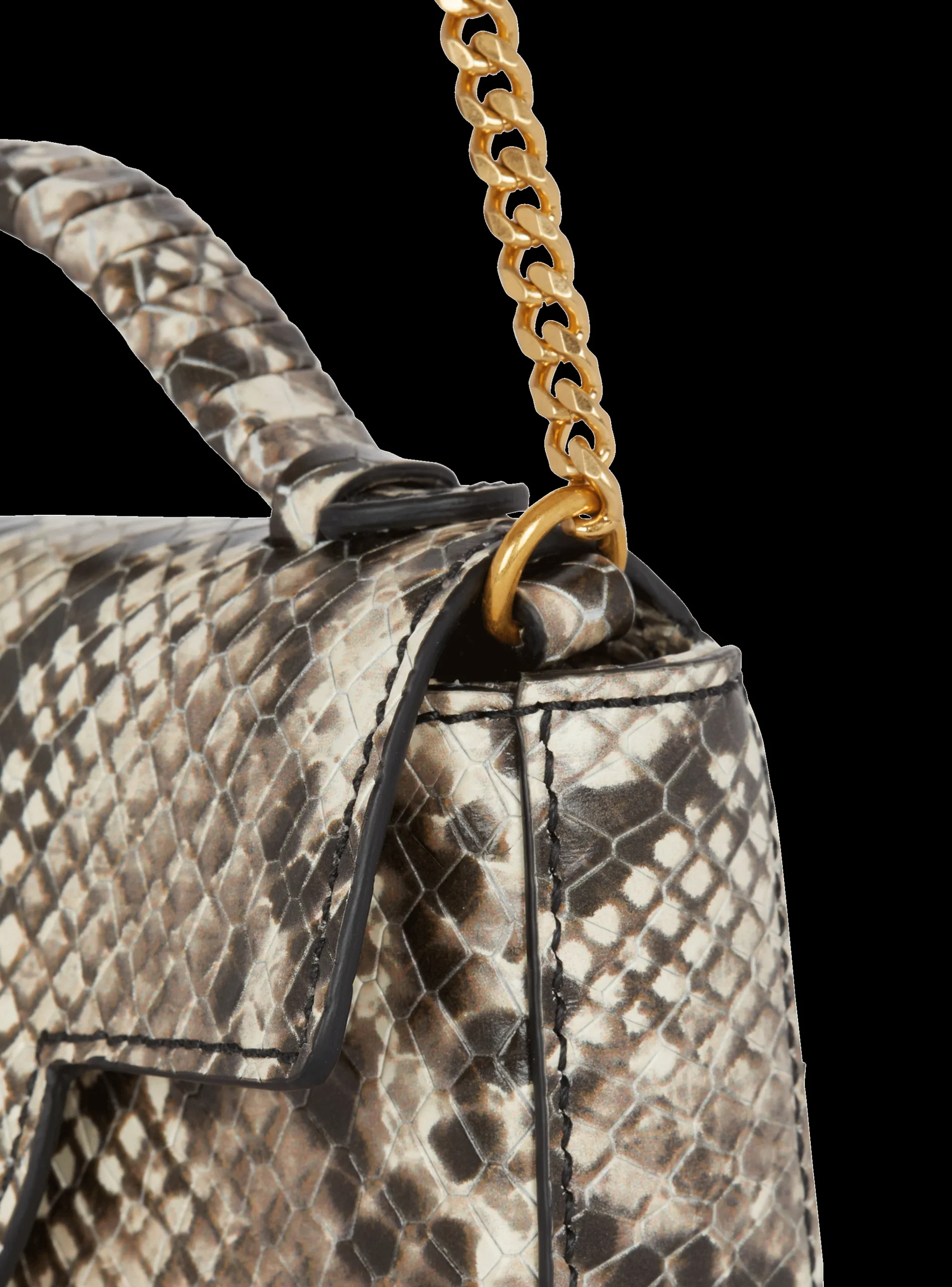 Women Balmain B-Buzz Snakeskin-effect Leather Mini Bag
