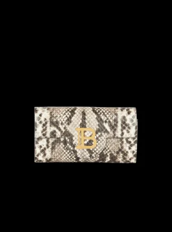 Women Balmain B-Buzz Snakeskin-effect Leather Wallet