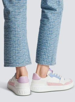 Women Balmain B-Court Flip Leather Trainers