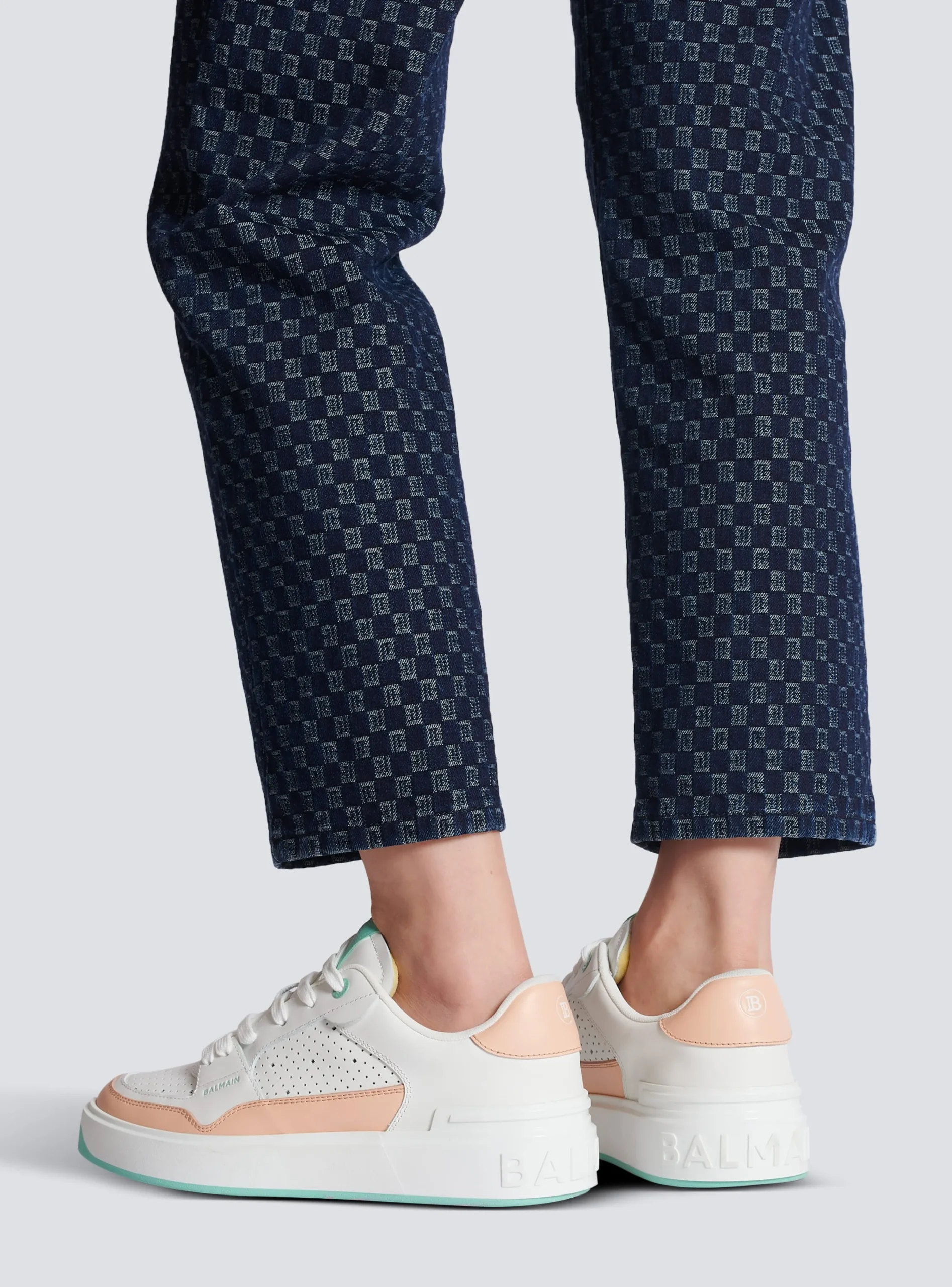 Women Balmain B-Court Flip Leather Trainers