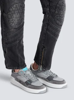 Balmain B-Court Flip Perforated Leather Trainers