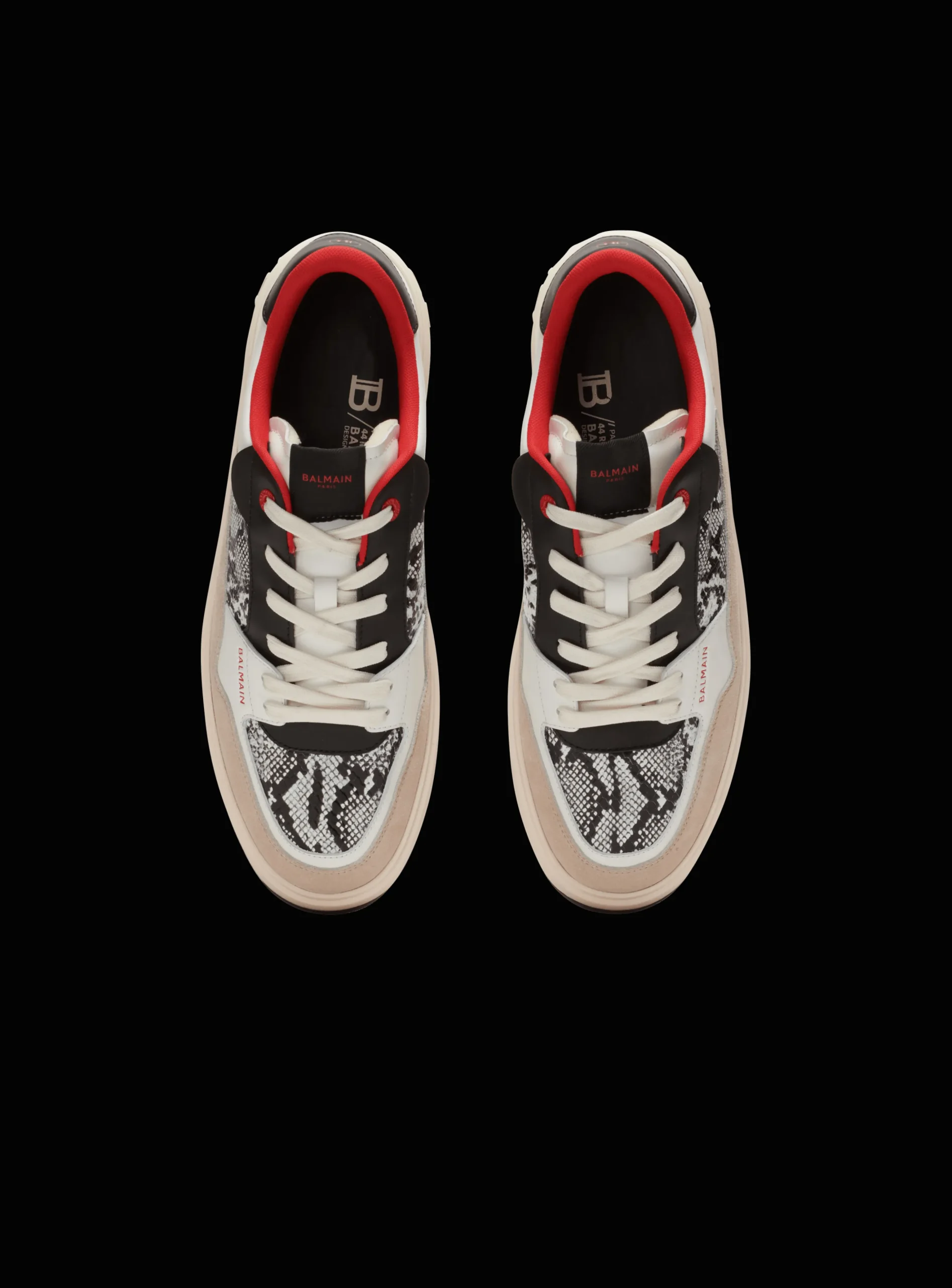 Balmain B-Court Flip Snakeskin-effect Leather And Suede Trainers