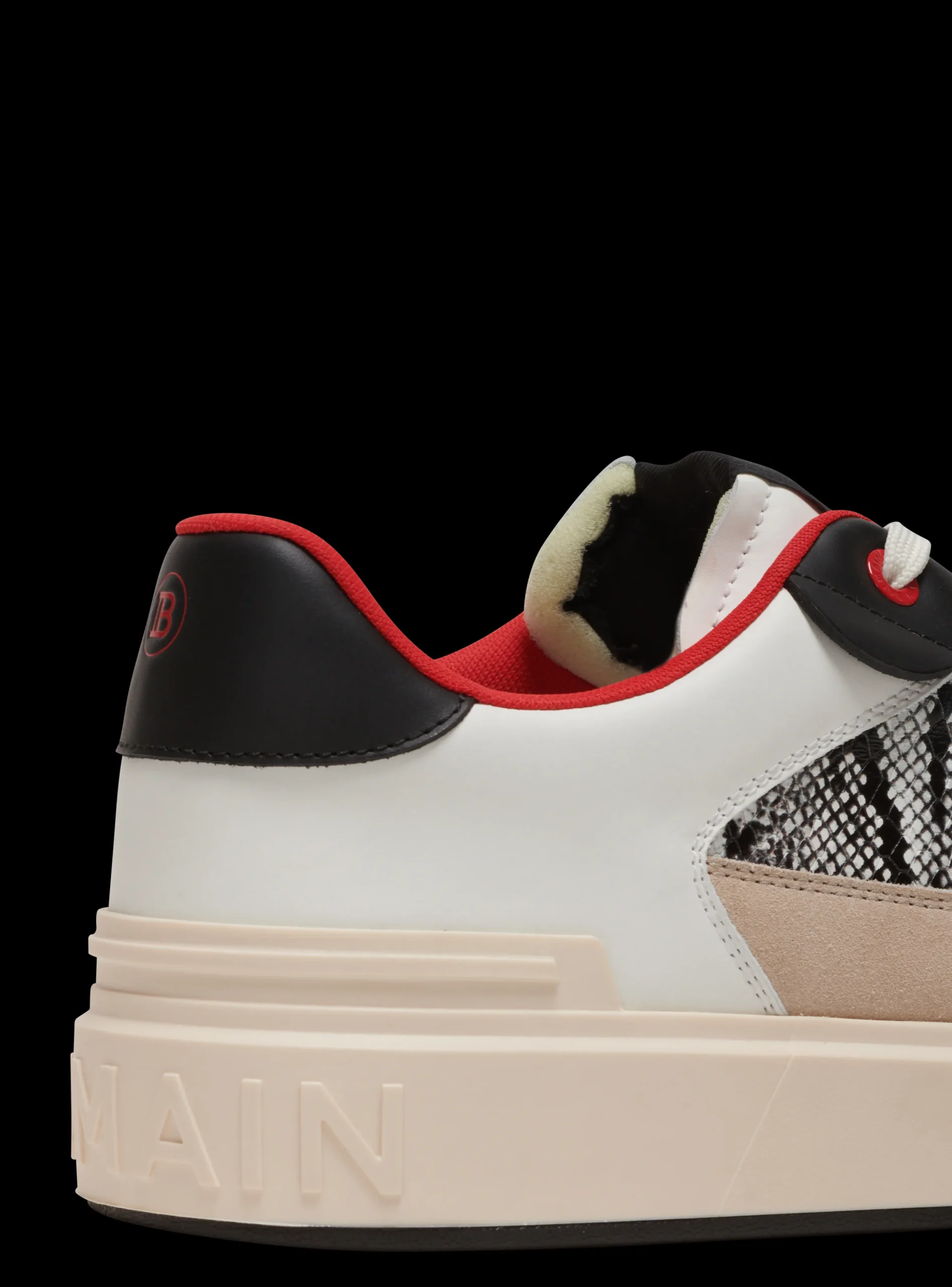 Balmain B-Court Flip Snakeskin-effect Leather And Suede Trainers