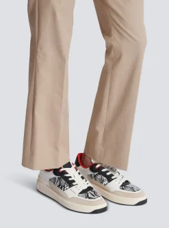 Balmain B-Court Flip Snakeskin-effect Leather And Suede Trainers