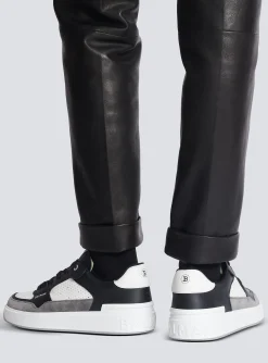Balmain B-Court Flip Trainers In Leather And Suede