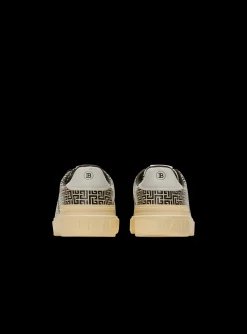 Balmain B-Court Flip Trainers In Monogrammed PB Labyrinth Calfskin