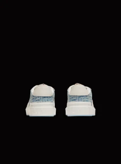 Women Balmain B-Court Flip Trainers In Monogrammed PB Labyrinth Denim