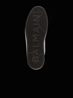 Balmain B-Court Mid Top Star Print Leather Trainers