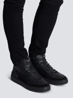 Balmain B-Court Mid-top Leather Trainers