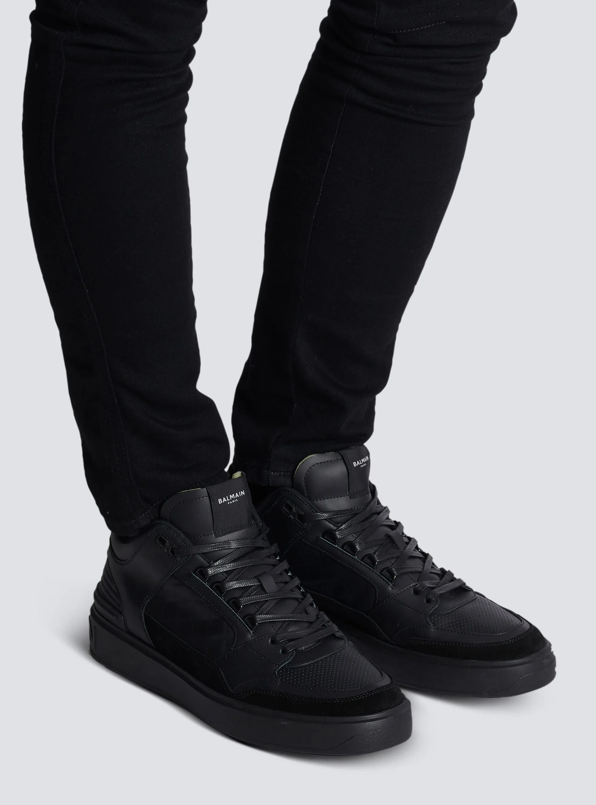 Balmain B-Court Mid-top Leather Trainers