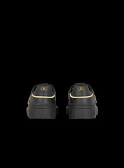 Balmain B-Court Monogrammed Nylon And Leather Trainers