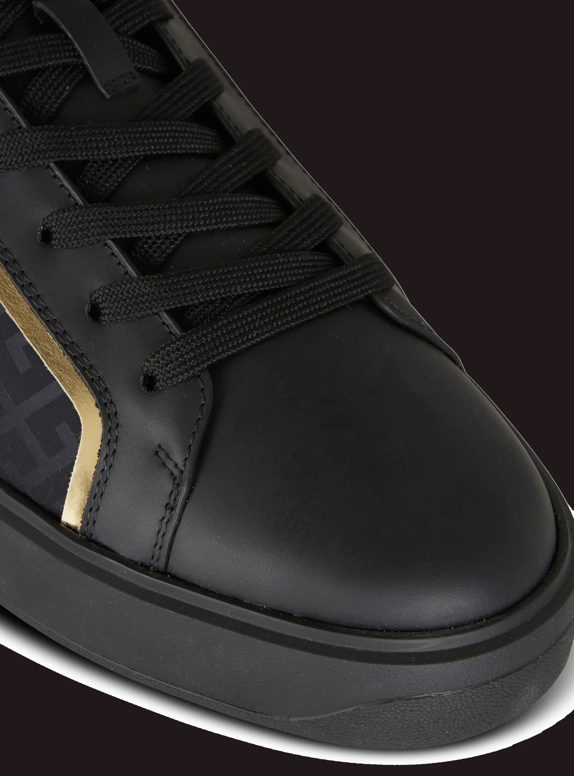 Balmain B-Court Monogrammed Nylon And Leather Trainers