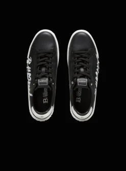 Balmain B-Court Printed Leather Trainers