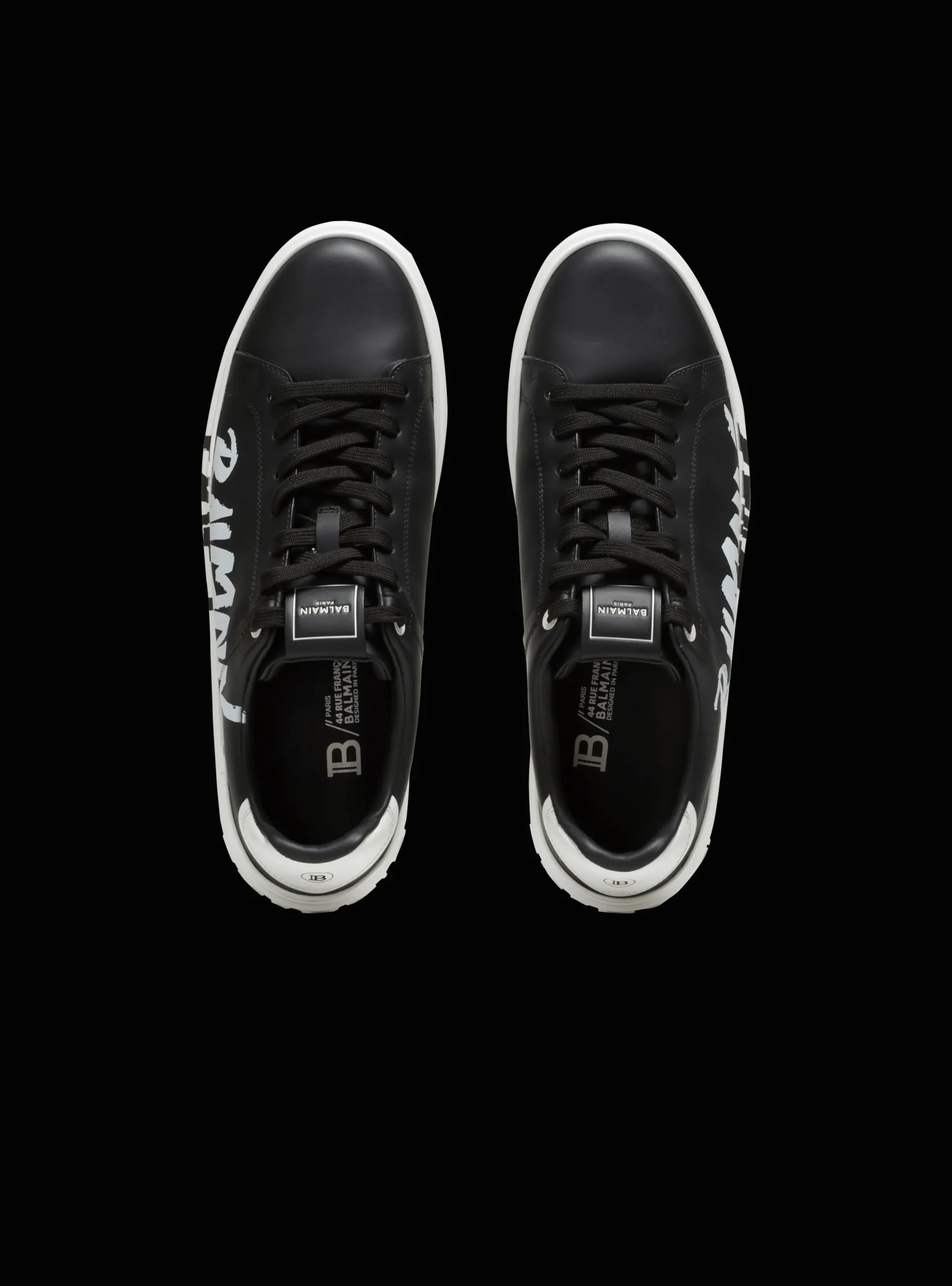 Balmain B-Court Printed Leather Trainers