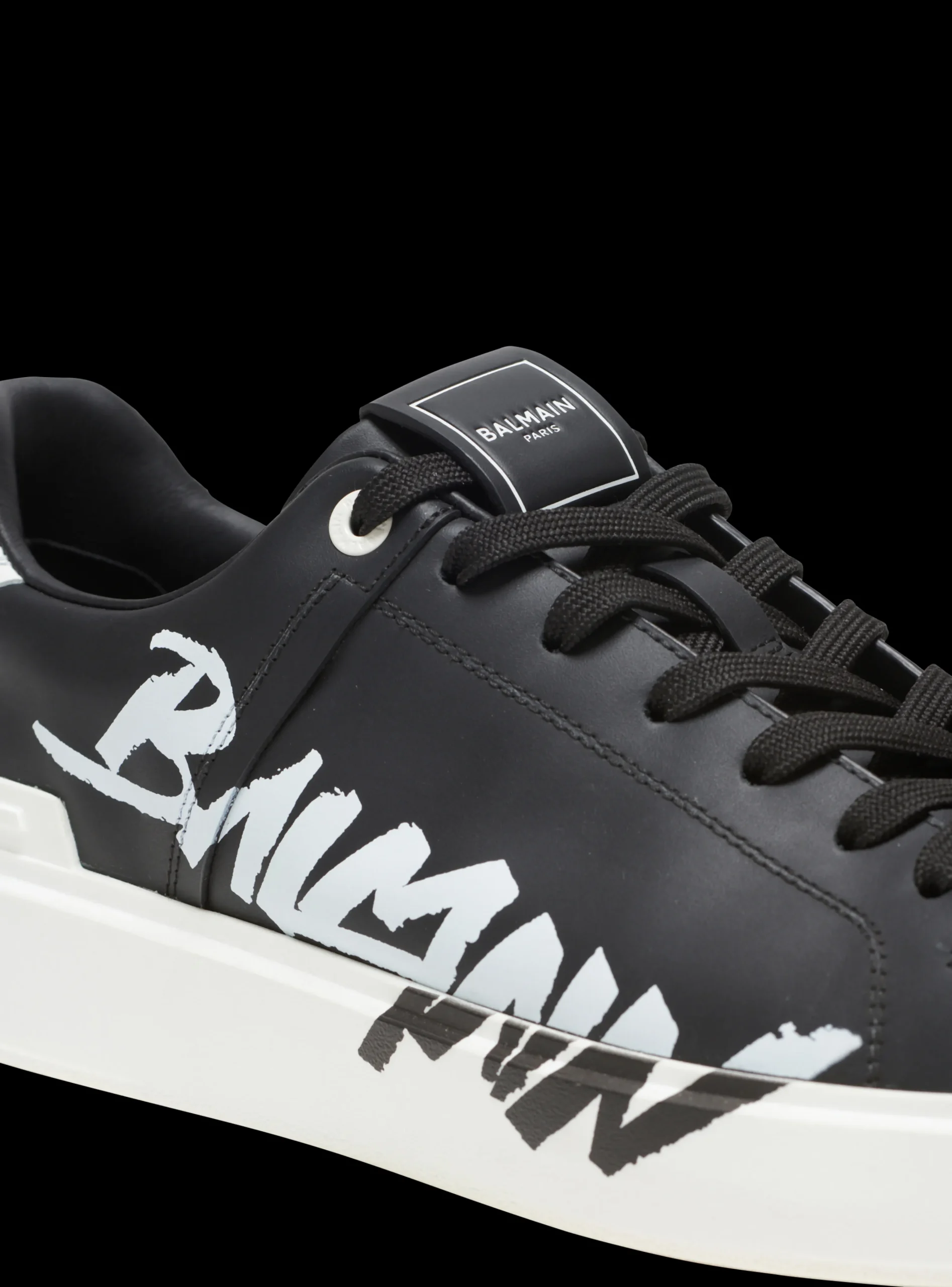 Balmain B-Court Printed Leather Trainers