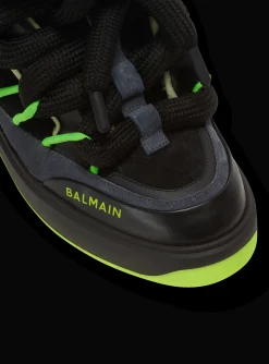 Balmain B-Court Puffy Skate Trainers In Calfskin And Suede