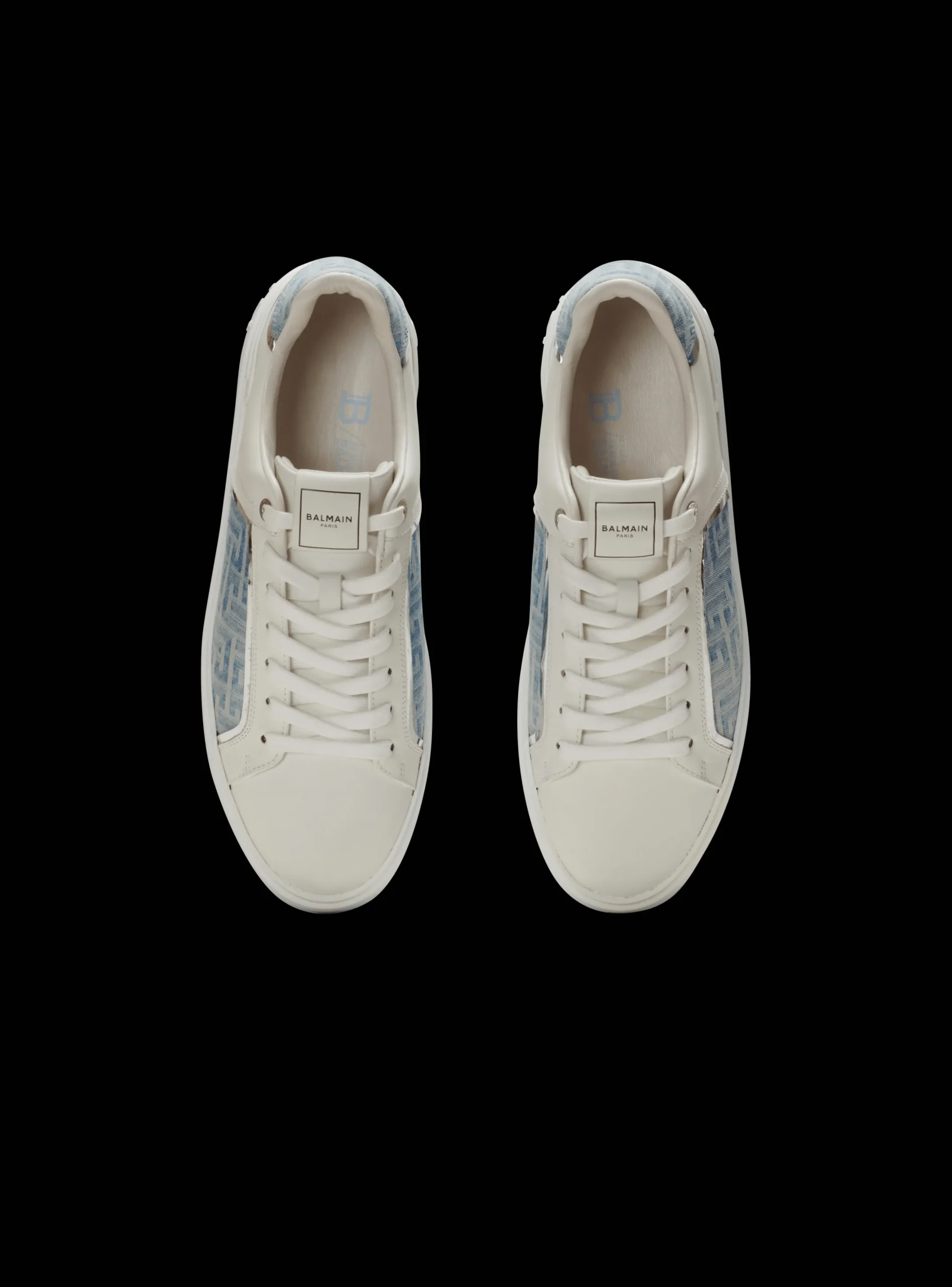 Balmain B-Court Trainers In Leather And Denim