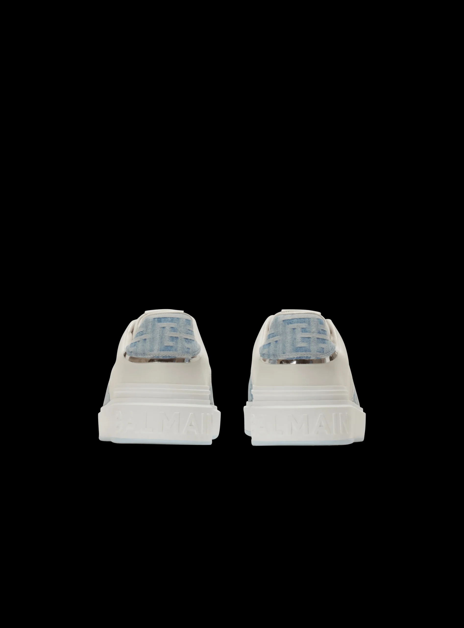 Balmain B-Court Trainers In Leather And Denim