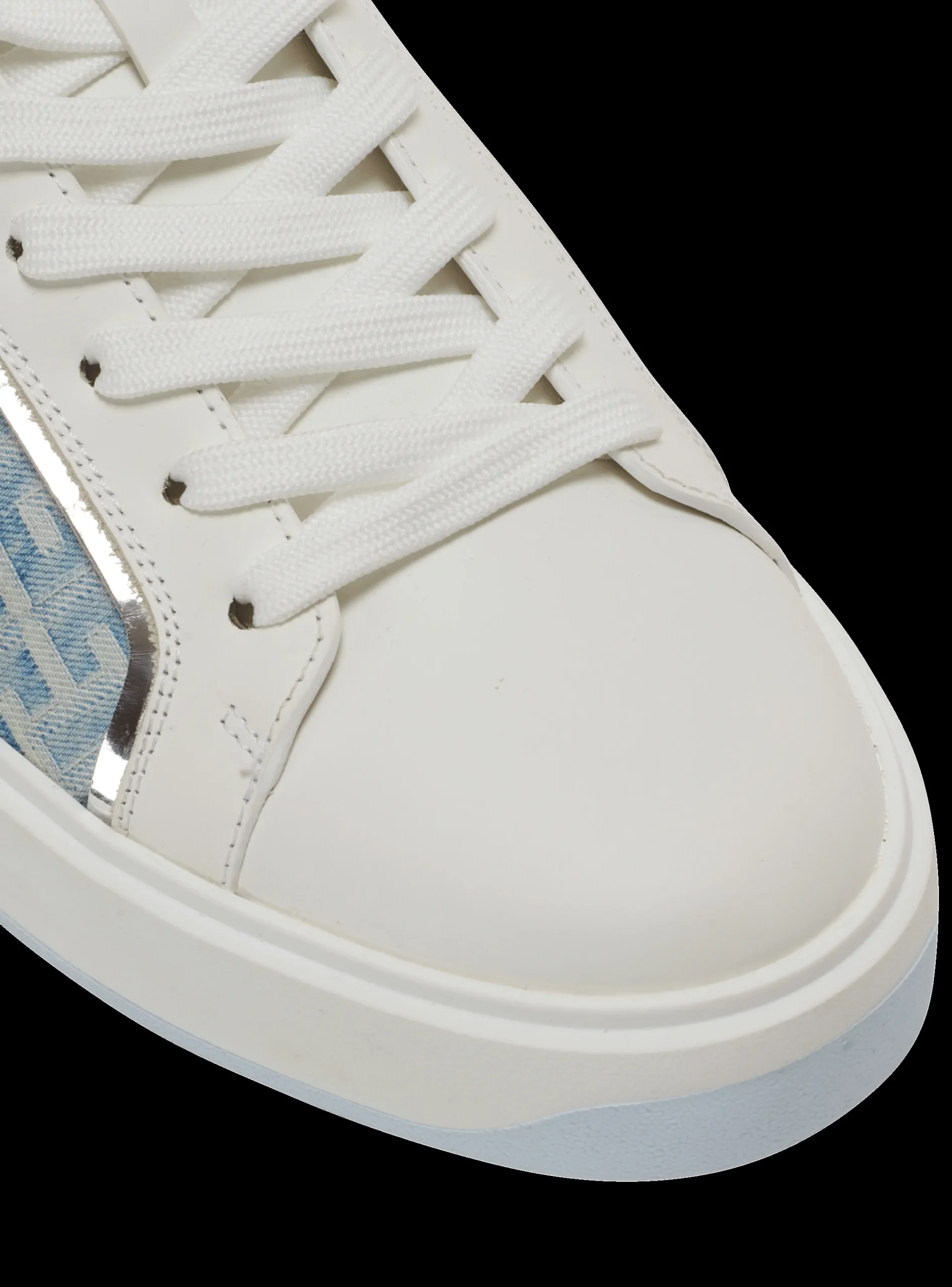 Balmain B-Court Trainers In Leather And Denim