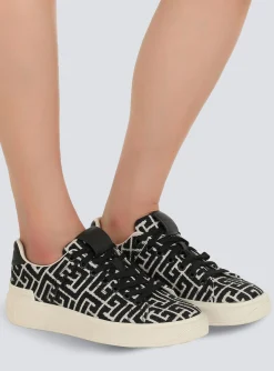 Women Balmain B-Court Trainers With Jacquard Monogram