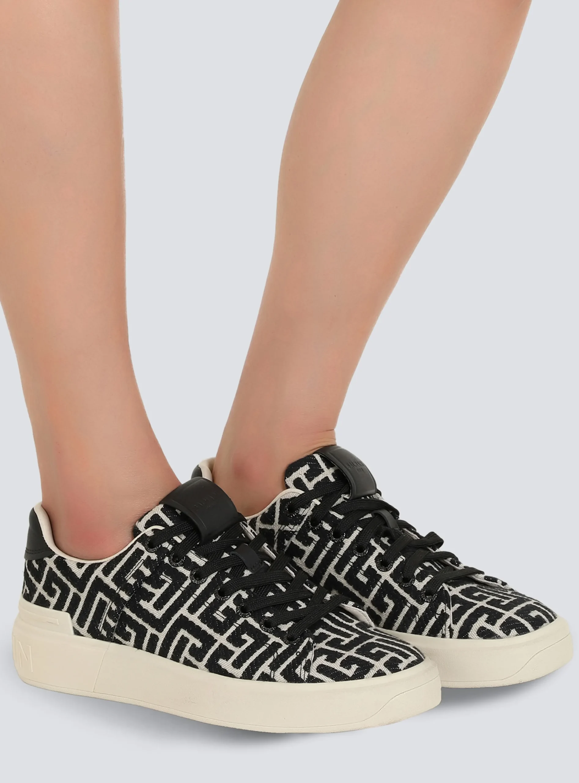 Women Balmain B-Court Trainers With Jacquard Monogram